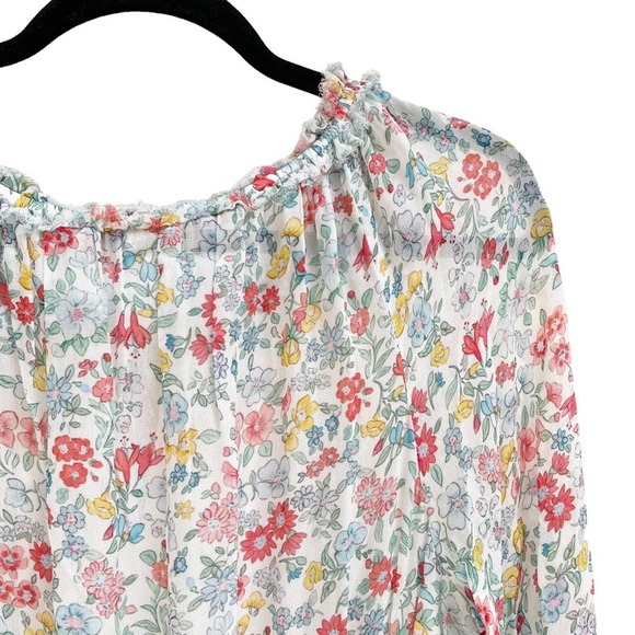 LOVESHACKFANCY Ibiza Blue Popover Dress Floral Mini Medium - Picture 8 of 10